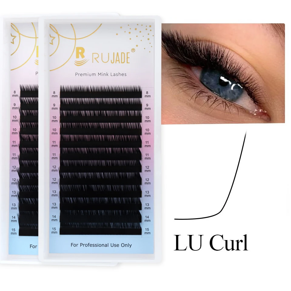 

Rujade M LC L Curl Matte Black Soft Mink Faux Individual Eyelash Extension Russian Volume Lash Regular Classic Lash Makeup Cilia