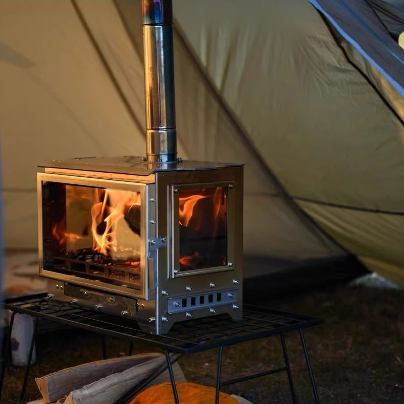 

Уличная дровяная печь, палатка с подогревом из нержавеющей стали, большой камин для наблюдения за пожаром, портативный камин с дымоходом, страхование для кемпинга