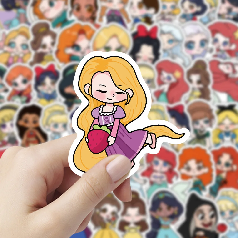 100 قطعة ديزني سنو وايت ارييل حسناء الأميرة ملصقات الجمالية الكتابة على الجدران الشارات للأطفال محمول الأمتعة سجل القصاصات مذكرات ملصق #4