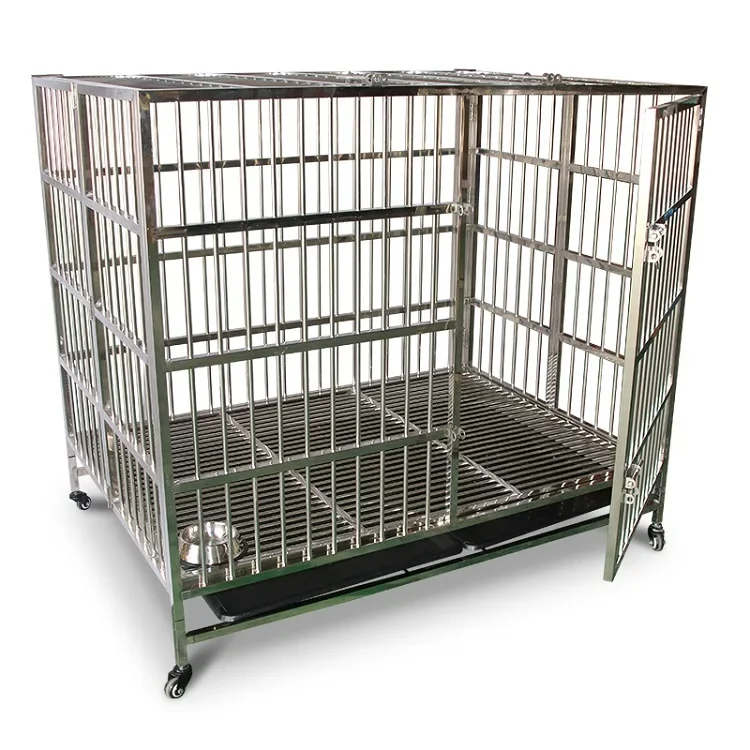 High Quality Metal Dog Kennels Cages Foldable Heavy Duty Dog Cage Stainless