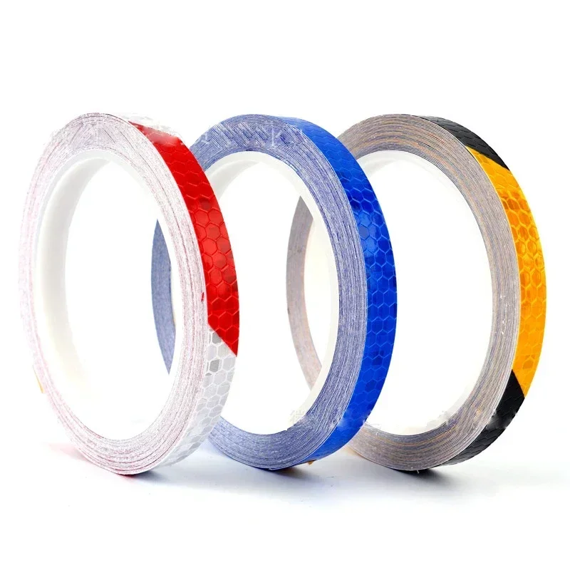 1cmx8m Bike Reflective Stickers Cycling Fluorescent Reflective Tape Bicycle Adhesive Tape Safety Decor Sticker Accessories