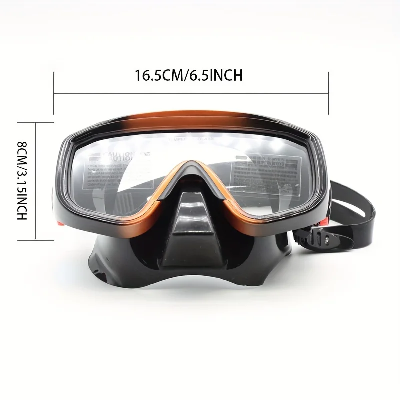 Scuba Diving Mask Large Frame Tempered Glass Mask Wet Snorkel Snorkeling Set Waterproof Anti-Fog Deep Diving Goggles