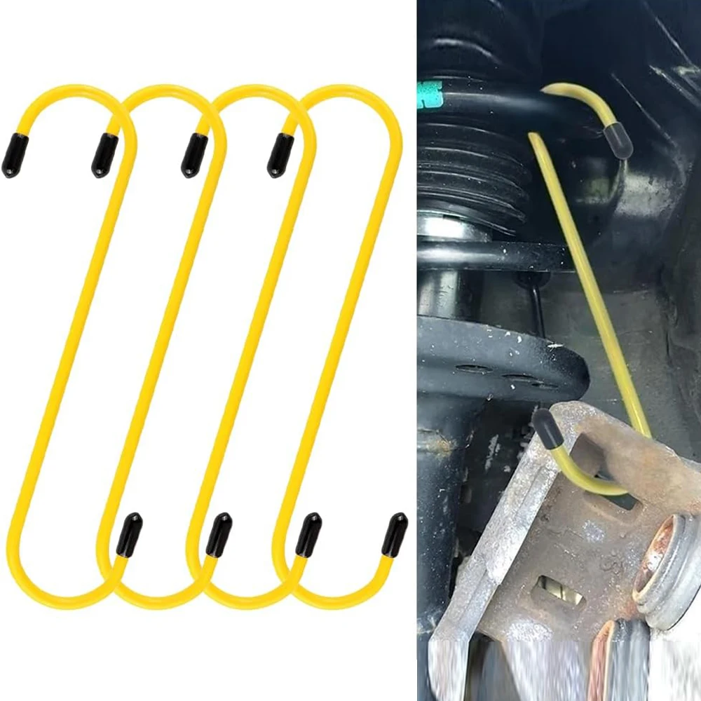 Ganchos de pinza de freno de coche, ganchos de suspensión de pinza de freno automático con puntas de goma, herramientas universales para trabajo de suspensión de eje de rodamiento de freno