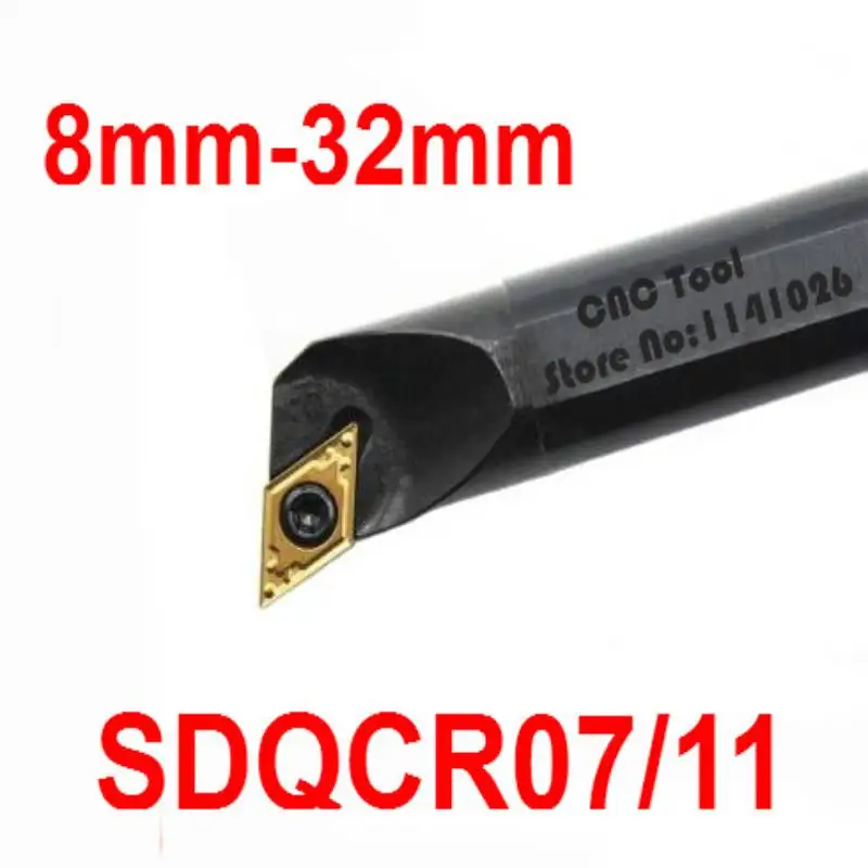 Herramientas de torneado CNC de mano derecha e izquierda, 1 piezas, 8mm, 10mm, 12mm, 14mm, 16mm, 20mm, 25mm, 32mm, SDQCR07, SDQCR11, SDQCL07, SDQCL11