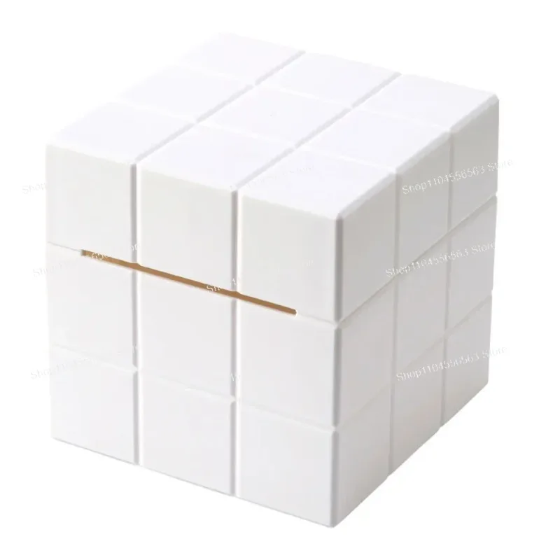 Theory Magic Cube Tissue Box Cover Retro Rubik Style Napkin Holder for Square Tissue 5.9x5.9x5.9in - view 5