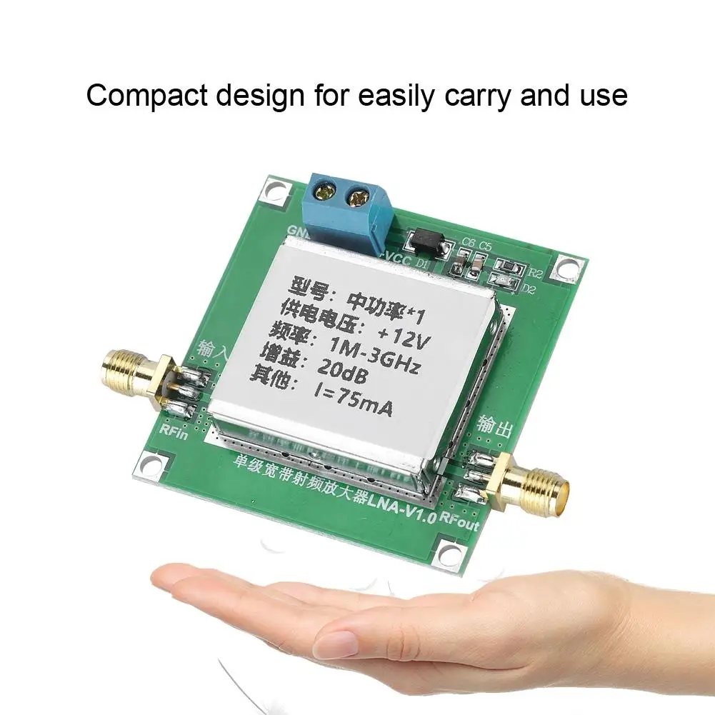 RF Broadband Amplifier Module Signal Strengthen 1-3GHz 2.4GHz 20dB + Low Noise LNA VHF/UHF