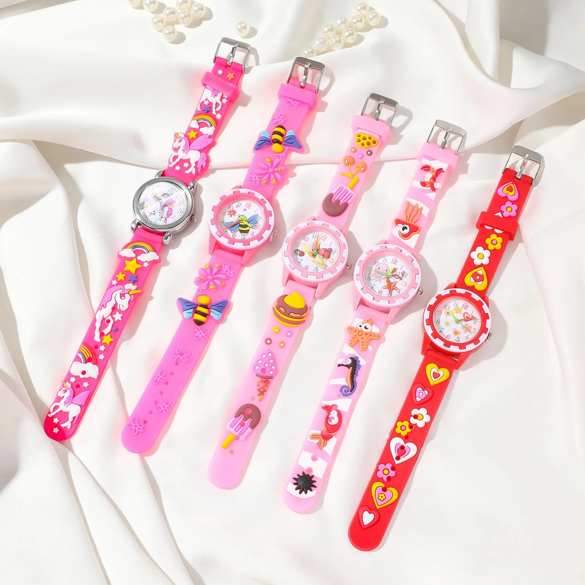 New Primary School Watch Children's Quartz Watch Cartoon Pattern 3D Silicone Gift Watch Birthday Gift Watch