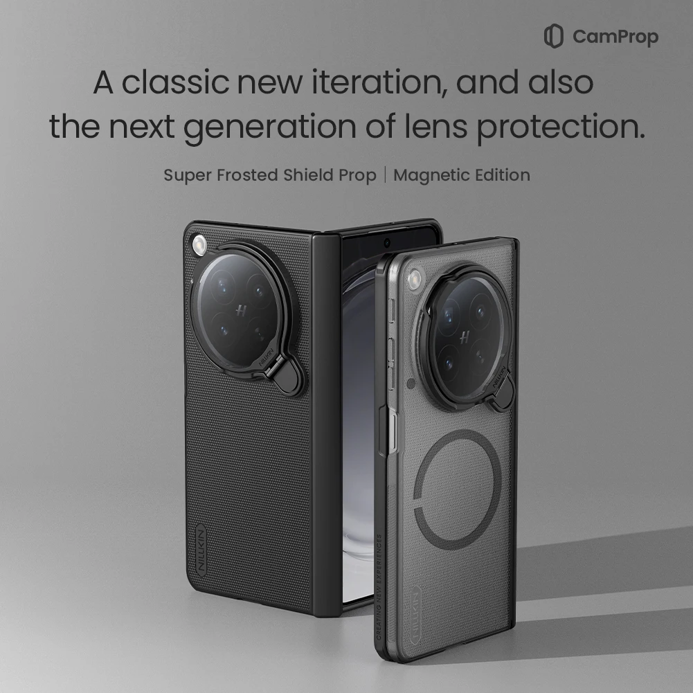 

Чехол Nillkin для OPPO Find N6 5G Super Frosted Shield Prop Fold, магнитный, с защитой от отпечатков пальцев, Magsafe, жесткий, из поликарбоната, защитный чехол-накладка