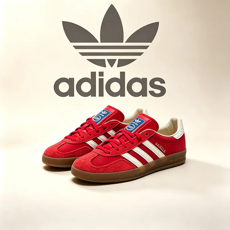 Adidas Clover casual sports shoes for men and women, red suede finish, durable and comfortable, breathable. IF1808