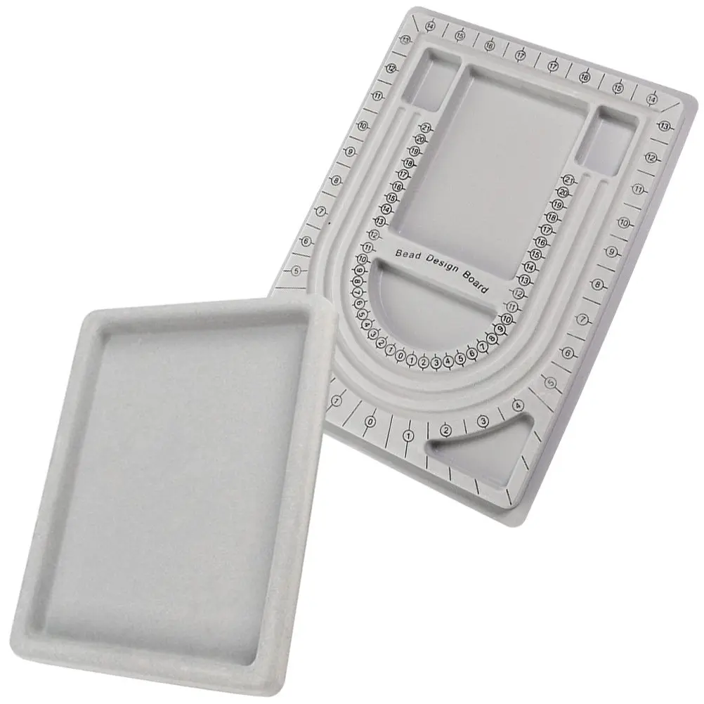 

2Pcs Bead Jewelry Design Tray Sturdy Beading Board for Arranging Sorting Stringing Necklaces Bracelets Measuring Jewelry Making