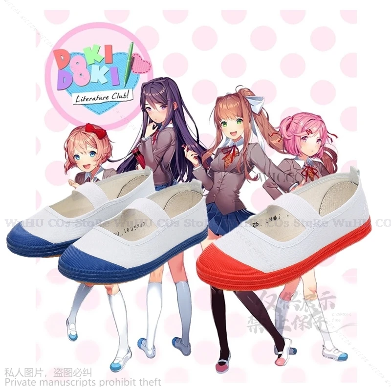 Game Doki Doki Literature Club Cosplay Shoes Anime School Shoes Girl Sport Shoes Monika Sayori Yuri Natsuki Cosplay Shoes