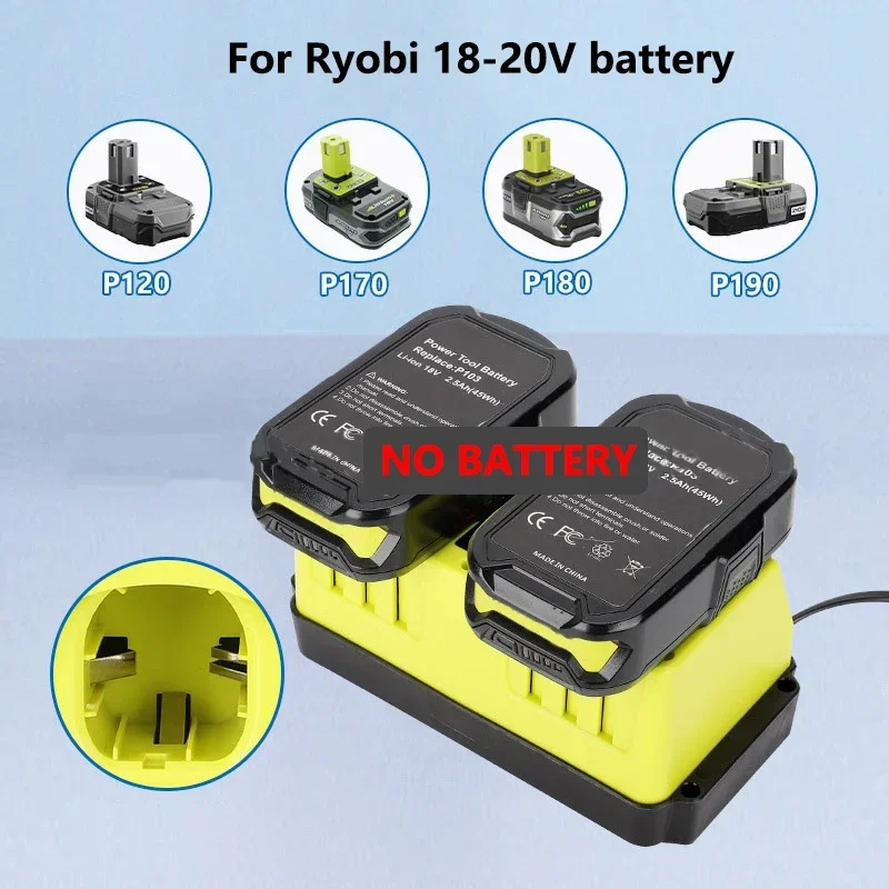 

18V 90W Battery Charger for Ryobi 18V-20V Li-Ion/NiCd Batteries Dual Port Fast Charger with led Indicator Light P120 P170 P180