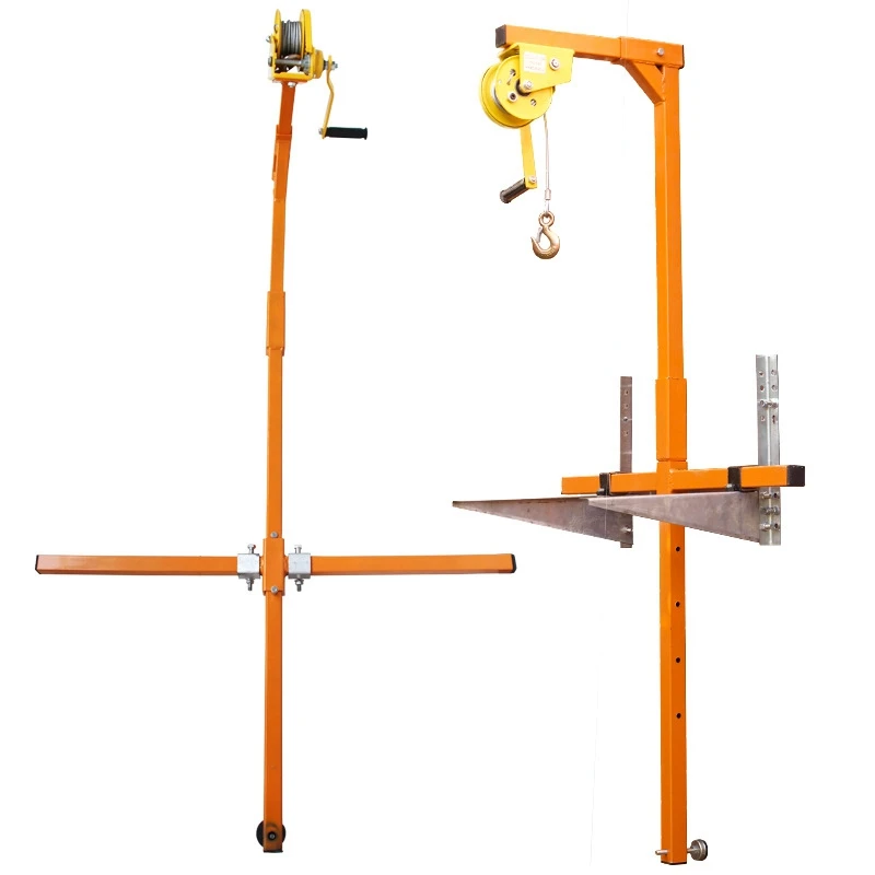 Portable lifting machine hand-cranked small crane lifting bracket air conditioner external machine crane repair lift bracket