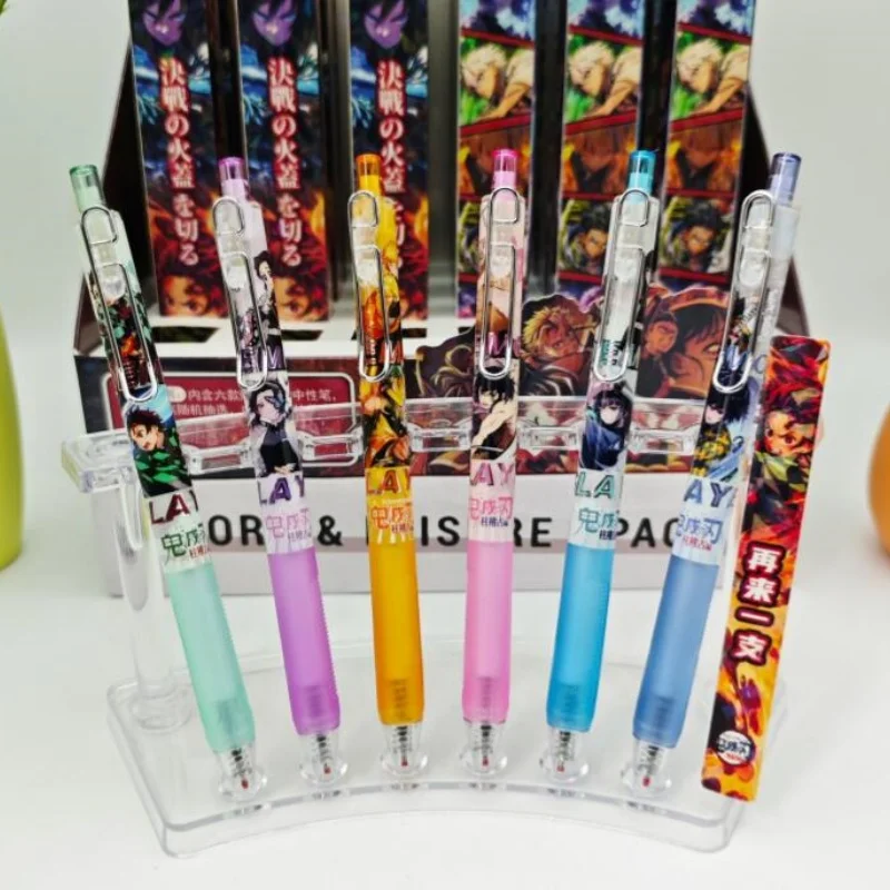 

24pcs/lot Creative Demon Slayer Press Gel Pen Cute 0.5mm Black Ink Neutral Pens Gift Stationery Office School Supplies
