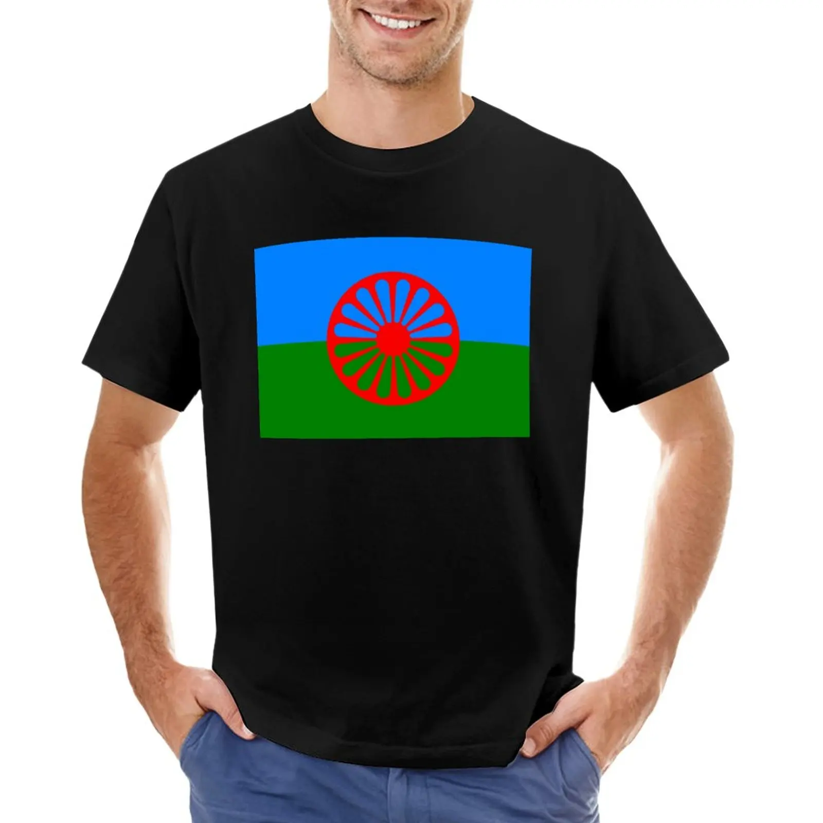 

Flag of the Romani people T-Shirt customizeds sports fans funnys cute tops clothes for men