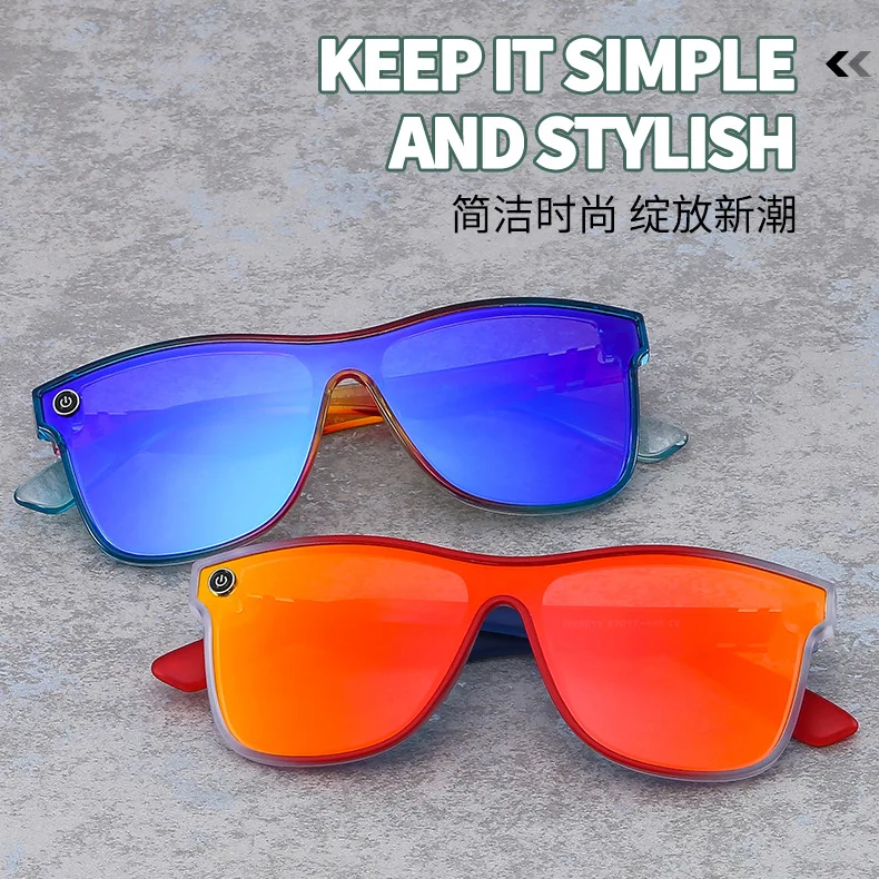 Bunte Regenbogen-Quadrat-Sonnenbrille für Herren und Damen, modisch, trendige Sonnenschutz, flache Gläser, lässig, für Reisen, Urlaub, Strand, Sonnenbrille