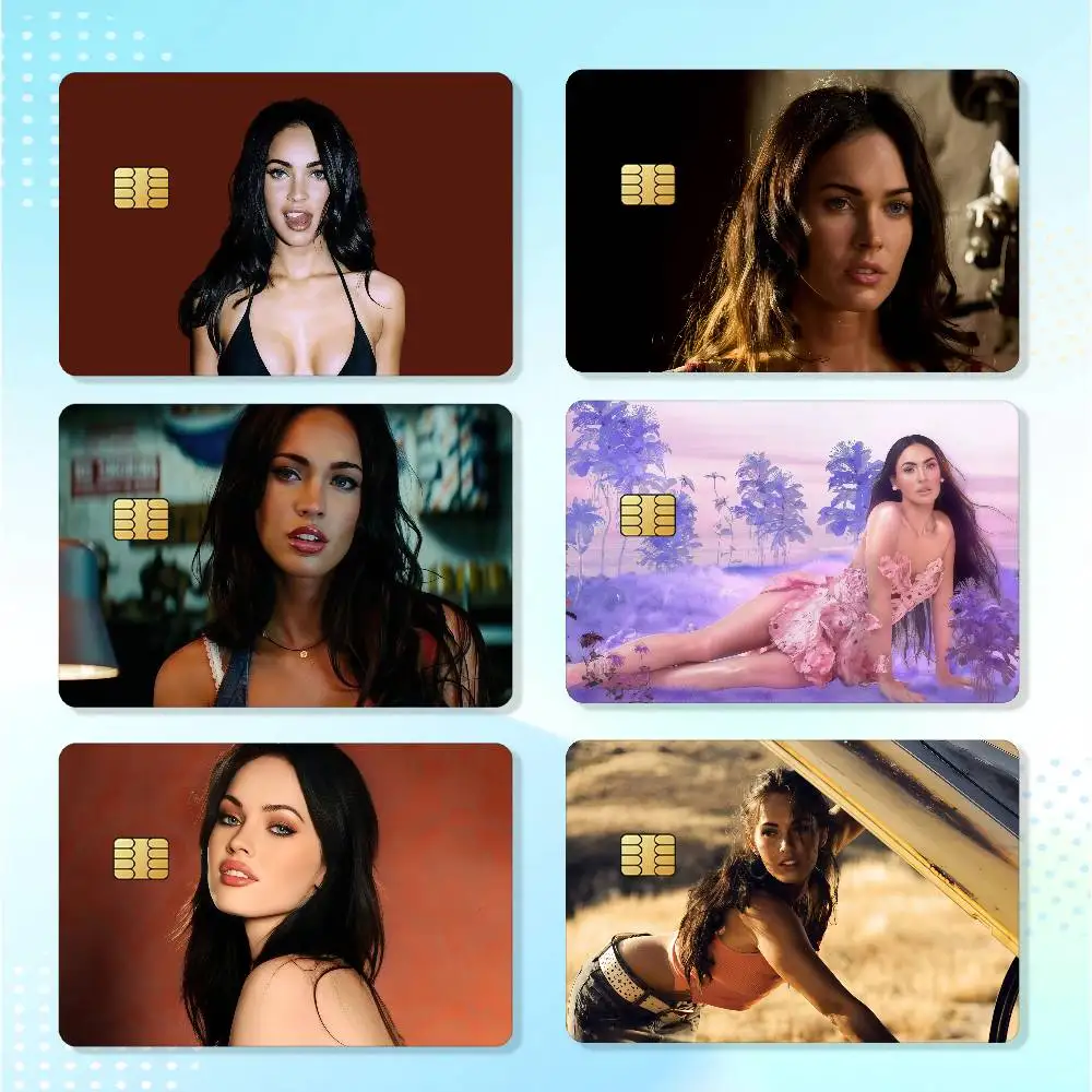 Actor Megan F-fox Waterproof Card Stickers For Credit Cards Debit Cards And Transit Cards 4pcs