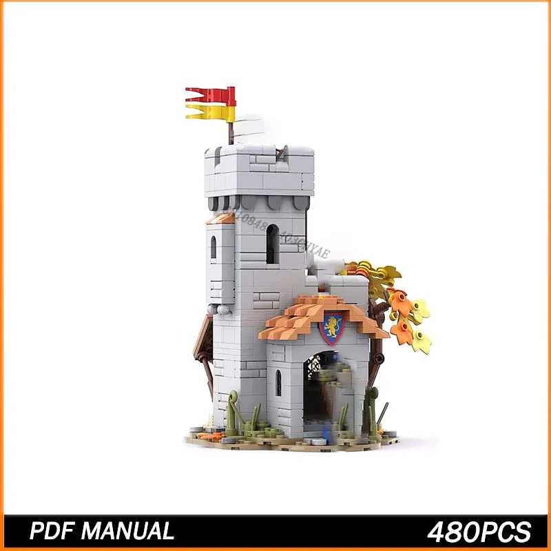 

MOC Building Block Street View Medieval Castle Knight Border Checkpoint Model Brick Education Toys Creative Xmas Gifts 480PCS