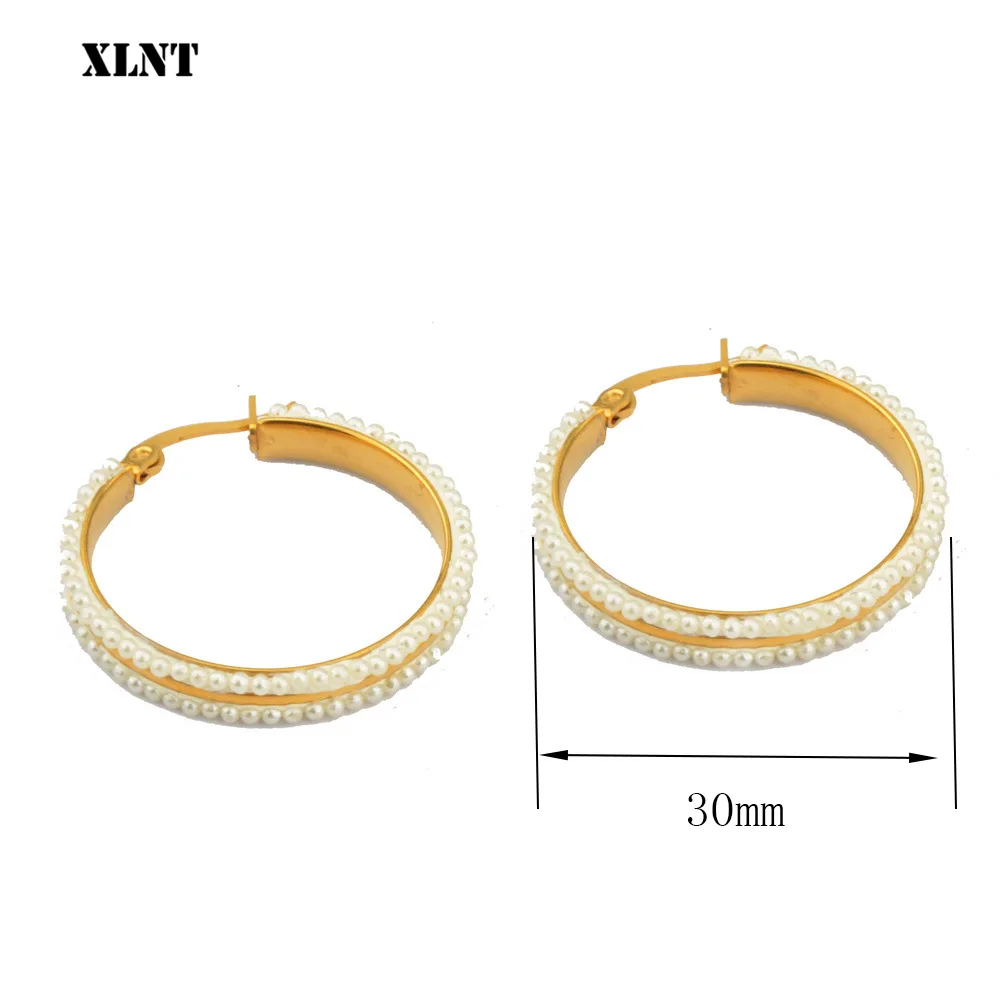 XLNT 2019 baru Vintage Jepang Korea Hoop anting untuk wanita buatan tangan manis Simulasi mutiara lingkaran perhiasan Pendientes hadiah