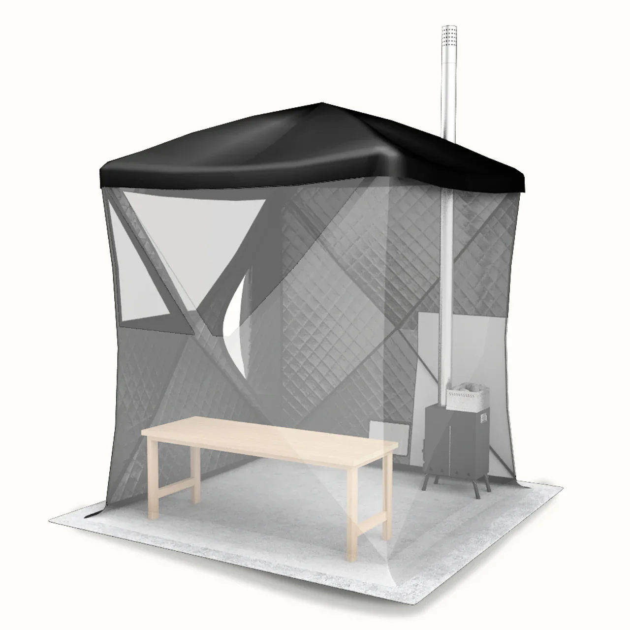 Portable Outdoor 210D Oxford Material Sauna Tent Durable and Weather Resistant for Beach Use