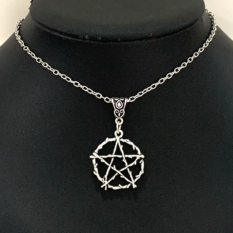 Fashion Inverted Pentagram Pendant Satanic Symbol Necklace Unisex Amulet Jewelry