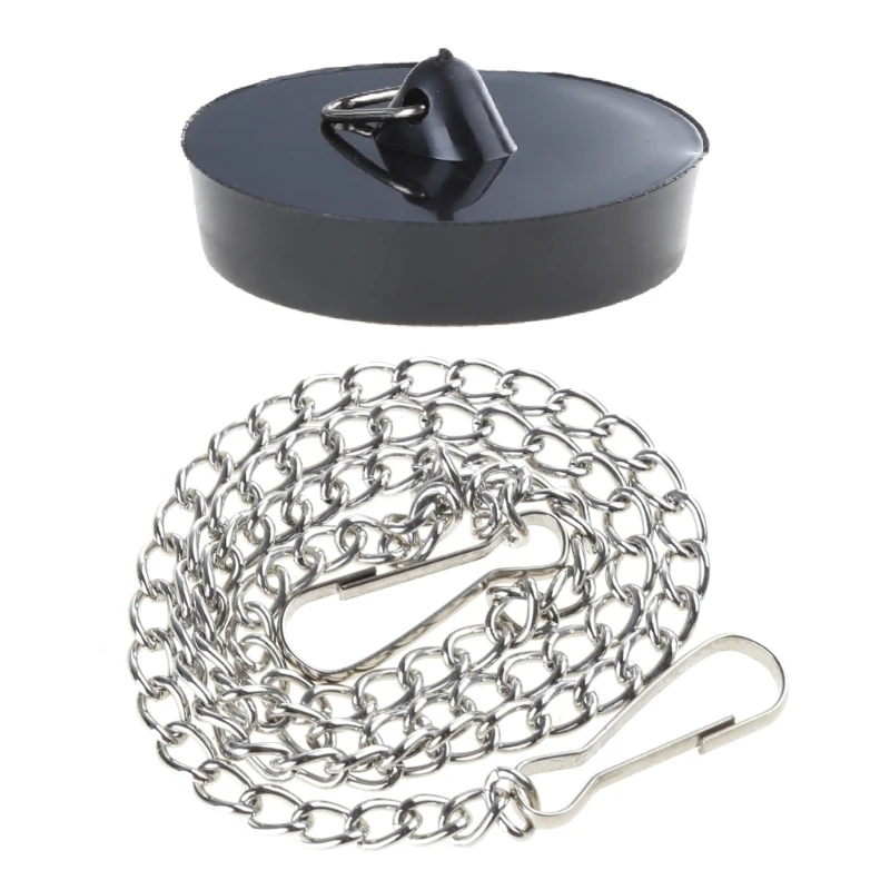 Tub Stopper Silicone Drain Plug Hair Stopper Flat Suction Cover for Kitchen Bathroom and Laundry Accessories Black - Image 2