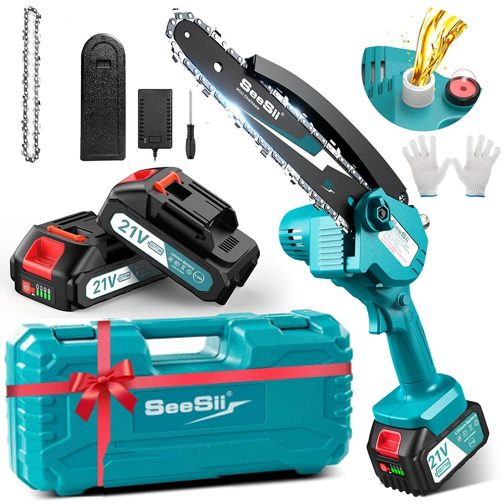 

SeeSii 6-дюймовая аккумуляторная мини-бензопила, ручная электрическая цепная пила для обрезки деревьев, пила для резки древесины для инструментов, Makita, аккумуляторный штифт 18 В