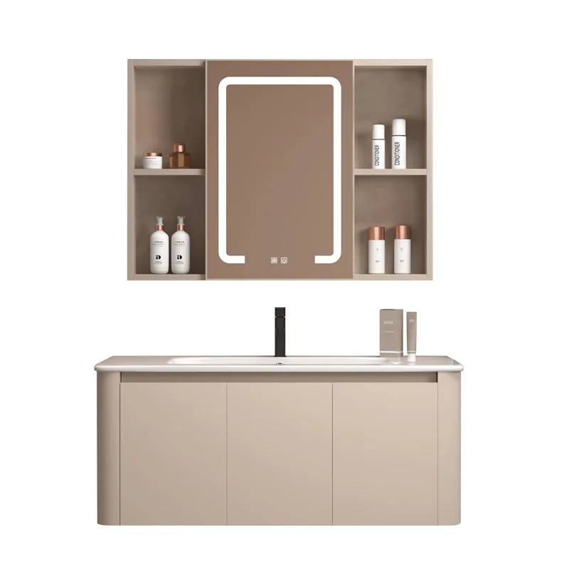 

Space aluminum bathroom cabinet, ceramic integrated basin, washbasin cabinet combination