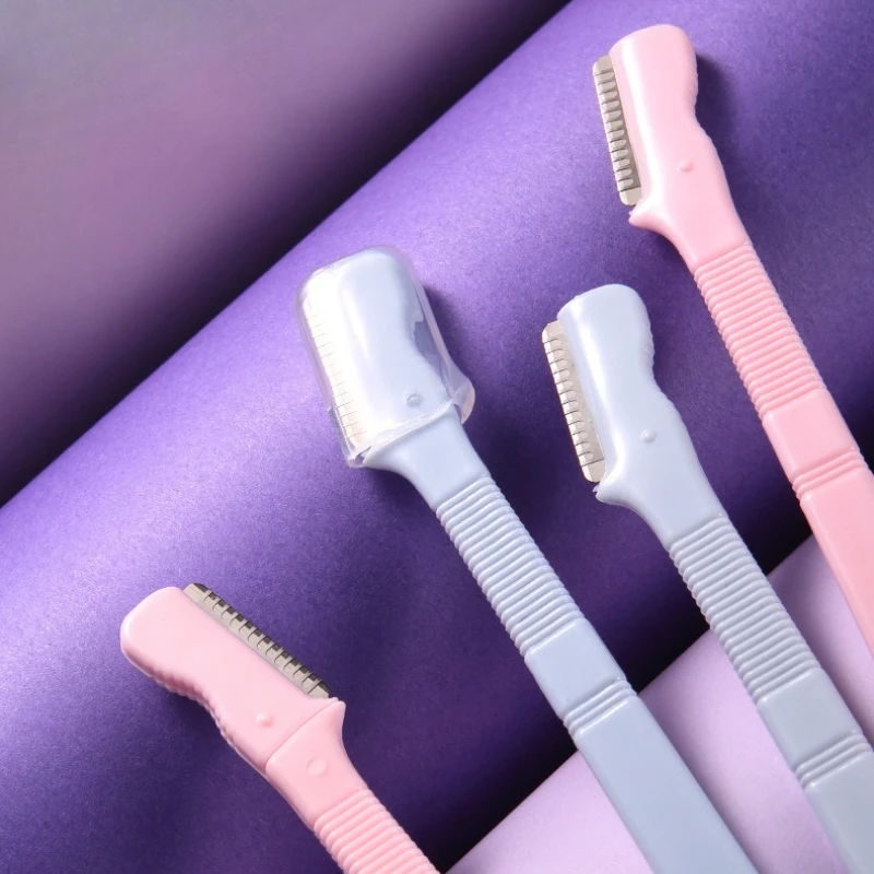 ماكينة حلاقة صغيرة للحواجب من الفولاذ المقاوم للصدأ، ماكينة تشذيب دقيقة آمنة للنساء، أداة تهذيب غير مؤلمة للمكياج اليومي والسفر