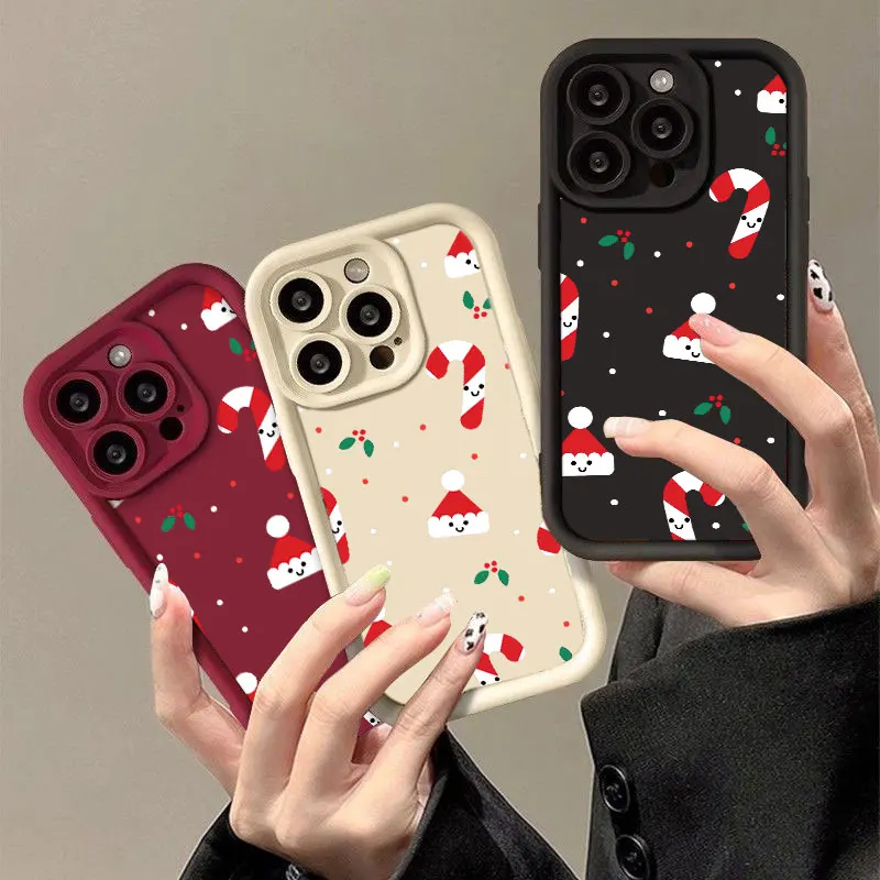 Christmas Fasion Phone Case for iPhone 11 12 MINI 13 14 15 16 PRO MAX PLUS Shockproof Silicone Soft Cover Coque