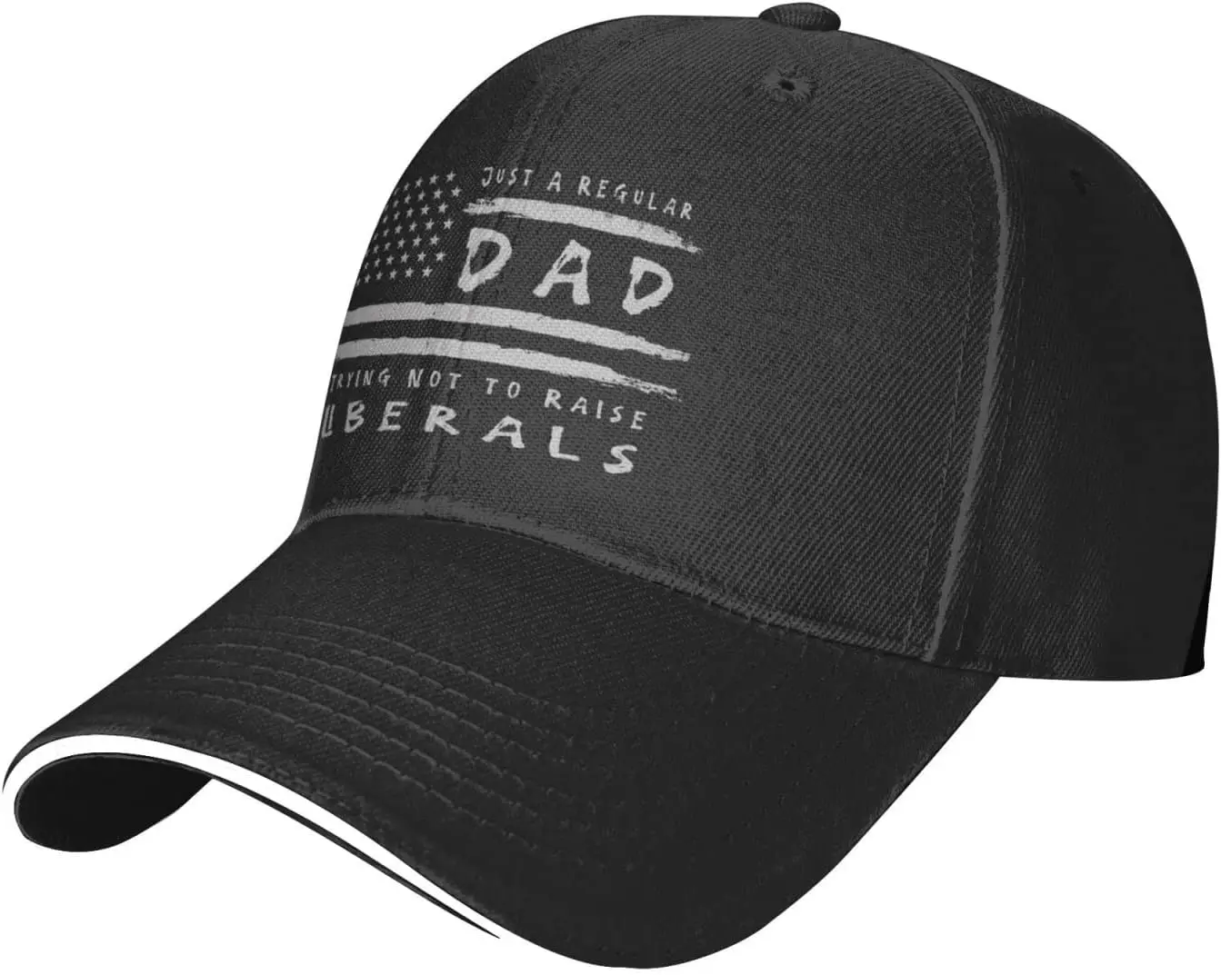 Just A Regular Dad Trying Not to Raise Liberals Adjustable Trucker Hat Baseball Cap Men and Women Adjustable Casual Duck