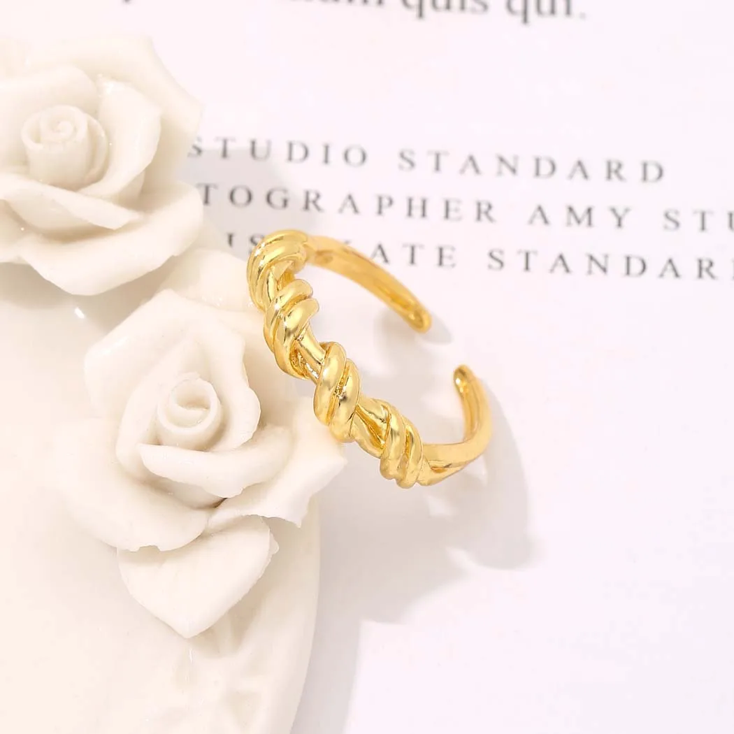 CHENGXUN Wrap Twist Vine Opening Ring for Women Girls Adjustable Gothic Gold Plated Female Party Fingers Mother Day Gift