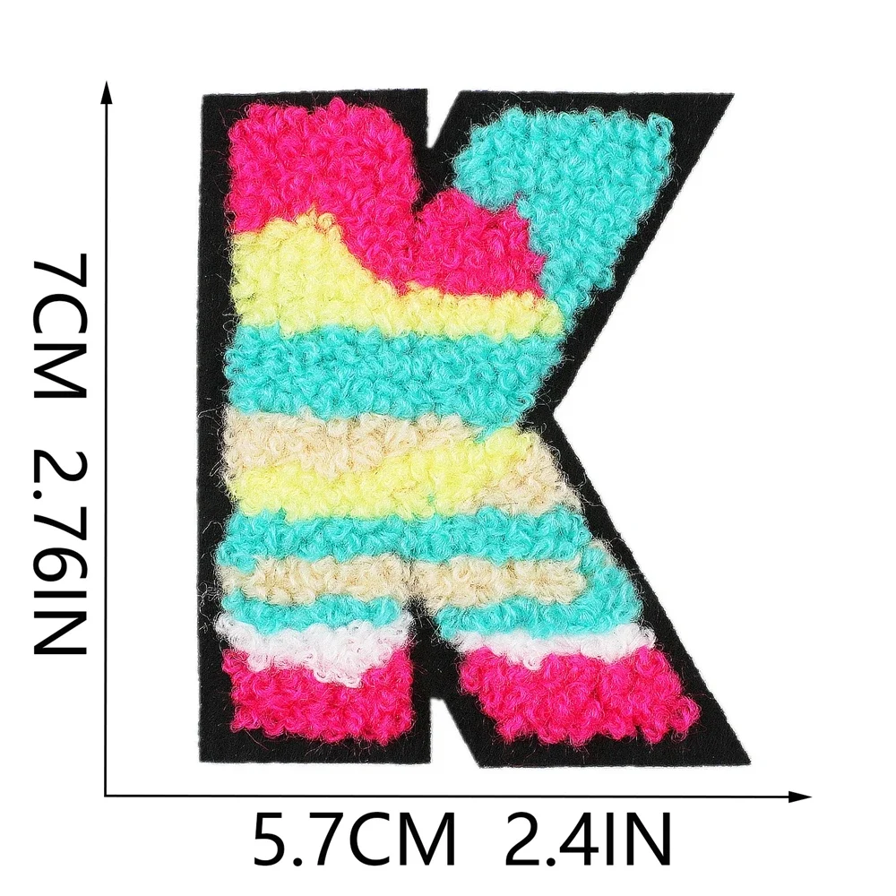 1pcs Letter Patch Stickers Iron On Patches for Clothing Sewing Embroidery Fusible Applique Badge Decoration Stripes