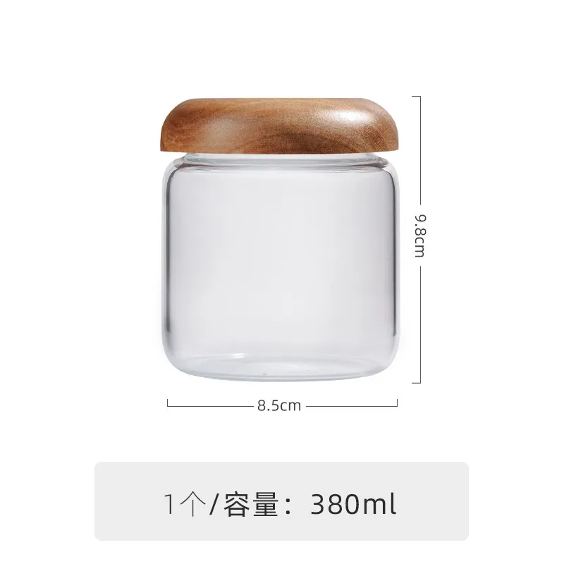 Food Grade Glass Storage Jar, Airtight Container for Honey, Coffee Beans, Jam, Dry Goods, Household Sealed Canister
