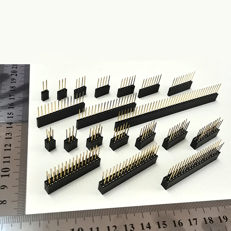 10 Stück 2,54mm Abstand Einreihige/Zweireihige Verlängerte Buchsenleiste Lange Stiftleiste 11mm Stiftlänge 2*2 3P 4P 5P 6P 8P – Detail 2
