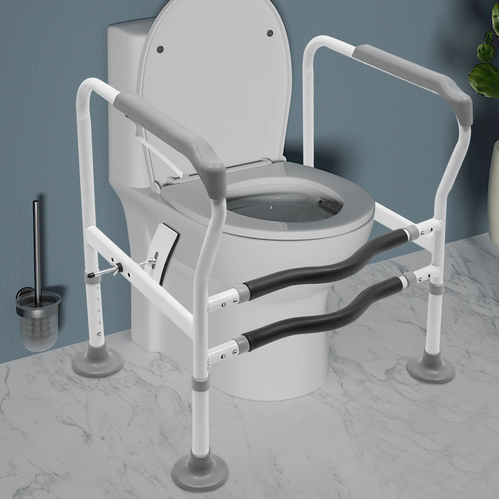 

Bathroom Anti-slip Grab Bar Adjustable Toilet Frame Rack Safety Rails Shower Handrail 150kg for seniors, disabilities