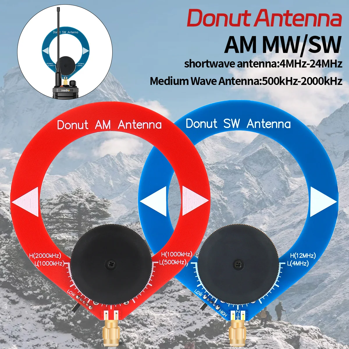 Mini Circle Antenna At MW SW Looping Antenna 4-24MHz 500-2000kHz Donut Medium Short Wave Antenna For Radtel RT-860 Iradio UV-88