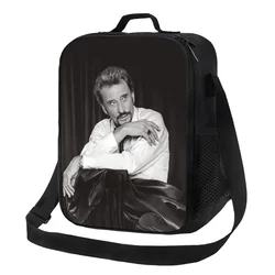 Cool Johnny Hallyday Thermal Insulated Lunch Bag French Rock Singer Resuable Lunch Container for Picnic Storage Bento Food Box