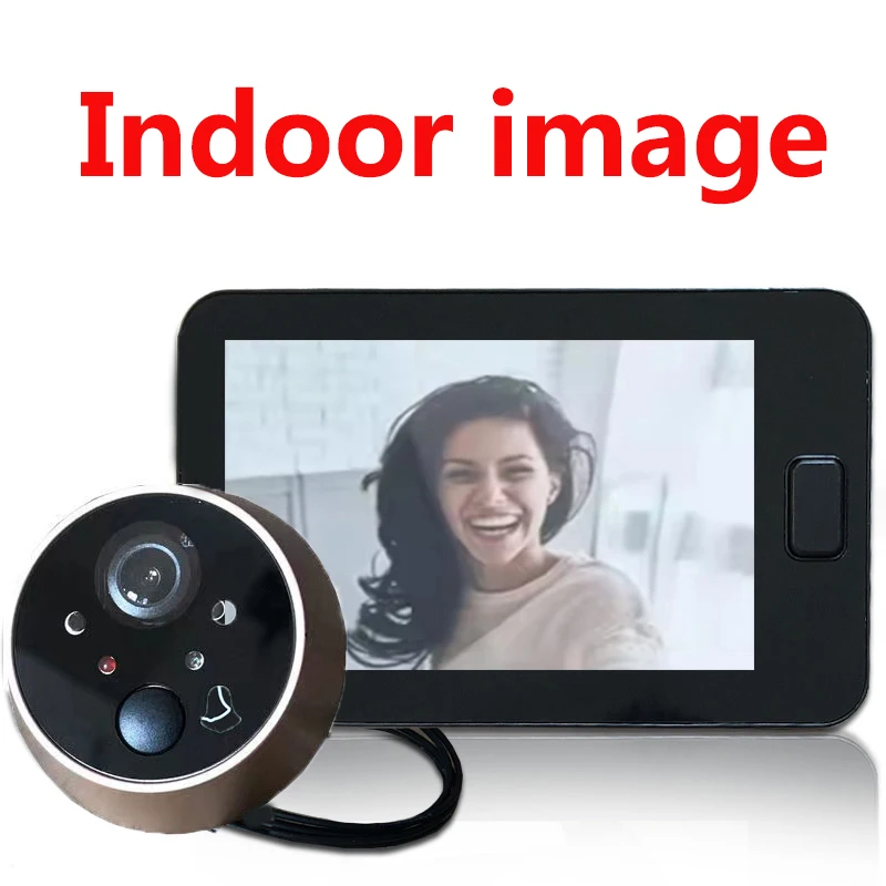 1 x 4,3 Zoll Video-Guckloch, digitale Türkamera, Türklingel, IR-Nachtsicht, 170-Grad-Winkel, Guckloch-Kamera-Monitor, visuelle Türklingel