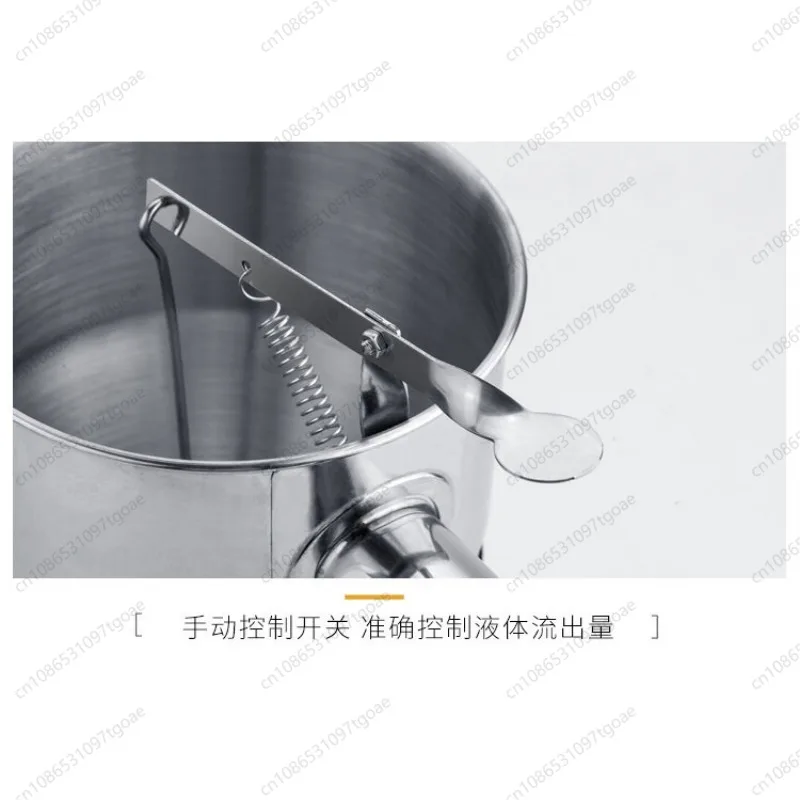 Stainless Steel Batter Dispenser Funnel with Stand & Handle, Removable Cone for Takoyaki & Pancakes