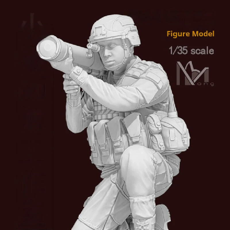 

1/35 Soldiers Kneeling To Observe Resin Model Figure Gk Micro Miniature 3d Printed White Model Toy Unassembled And Unpainted Kit