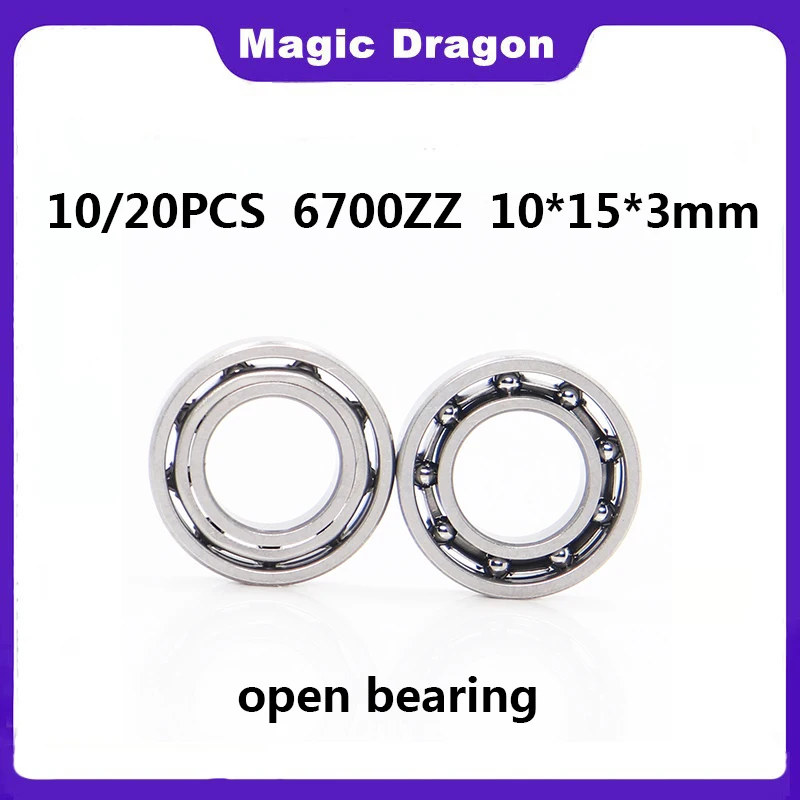 

10/20PCS 6700 open bearing 6700K 61700 BA10-15 A-1510 10*15*3 mm Miniature Model Bearing Open Deep Groove Ball Bearing 10x15x3mm