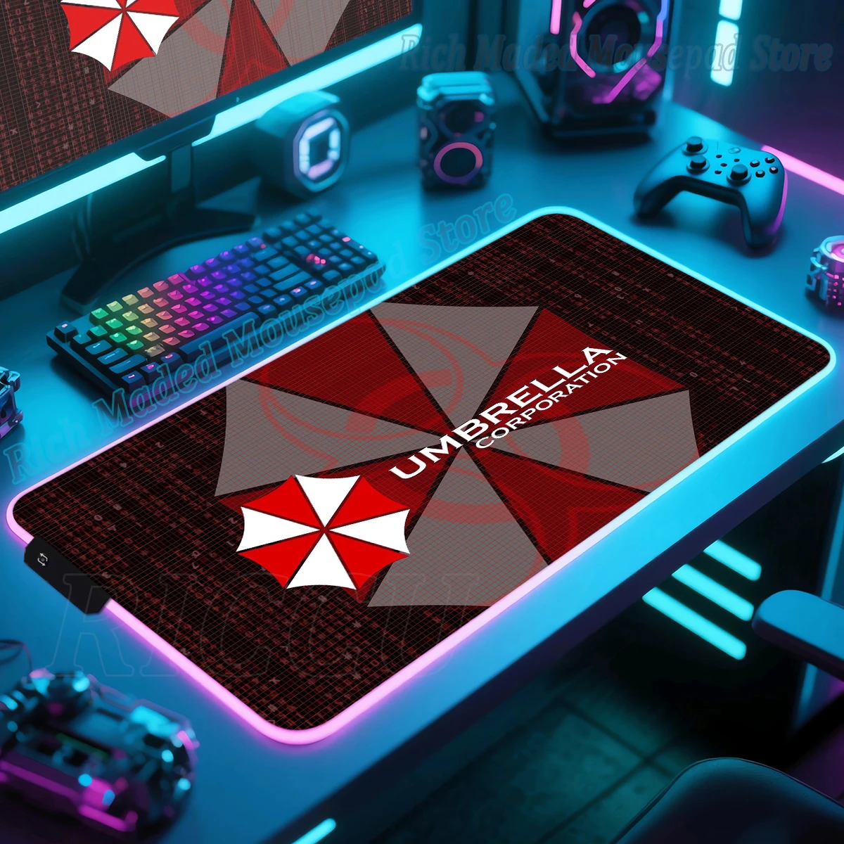 

Evil Resident Terminato Umbrellaes Mouse Pad Anime Character Luminous Mouse Pad Super Large RGB Office Game Competitive Ke