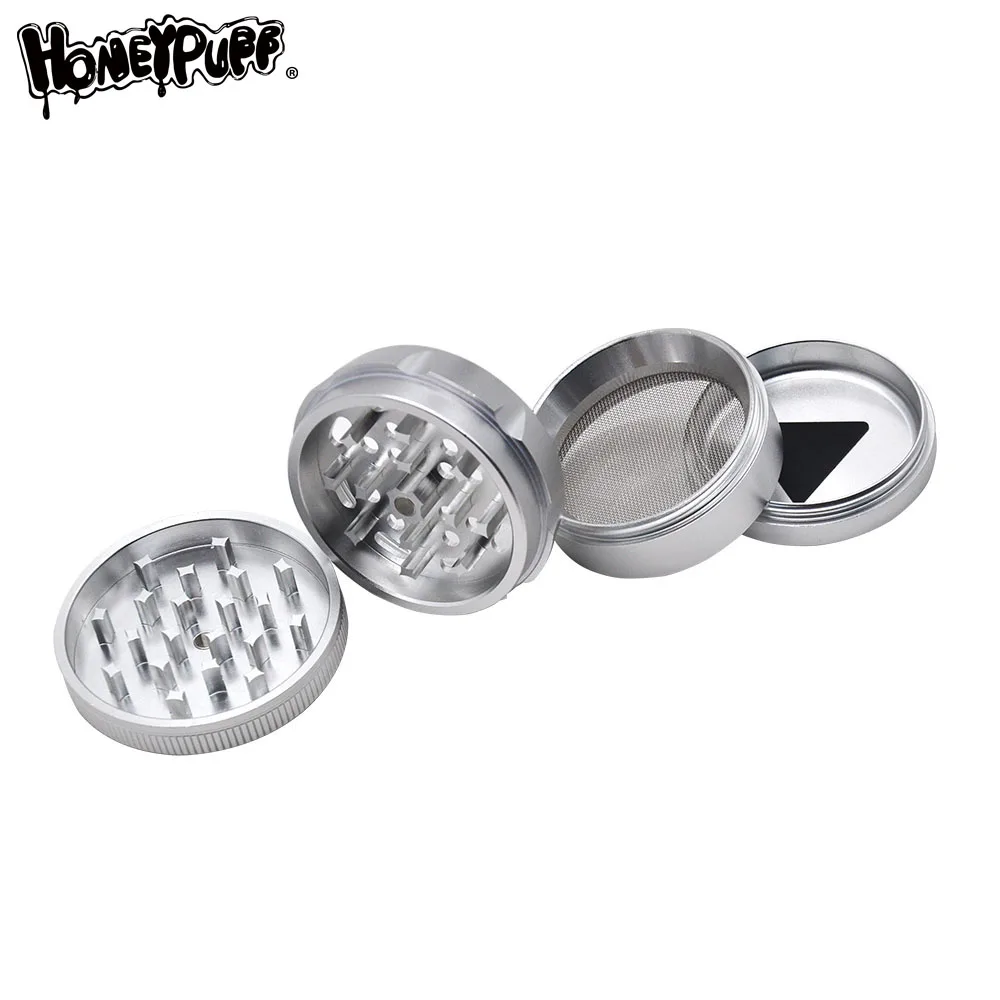 HONEYPUFF Aircraft Aluminum Herb Grinders with Diamond Teeth 63 MM 4 Layers Grinder Crusher Spice Grinders Accesorios Para Fumar