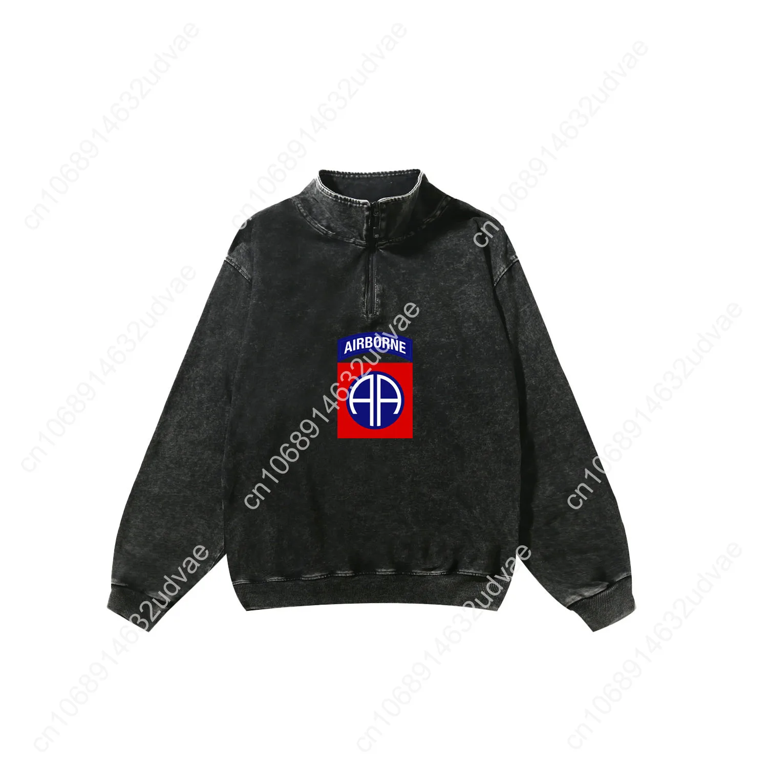 82nd Airborne Division CSIB Retro Sweatshirt Man Woman Teenager Vintage Pullover Half Zipper Sweat Custom Made Sleeved Tshirt