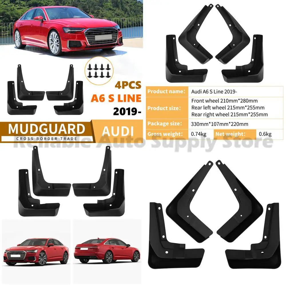 

For Audi A6 S Line 2019-2025 Premium Quality Mud Flaps Fender Trim Auto Accessories High Performance Durable Design