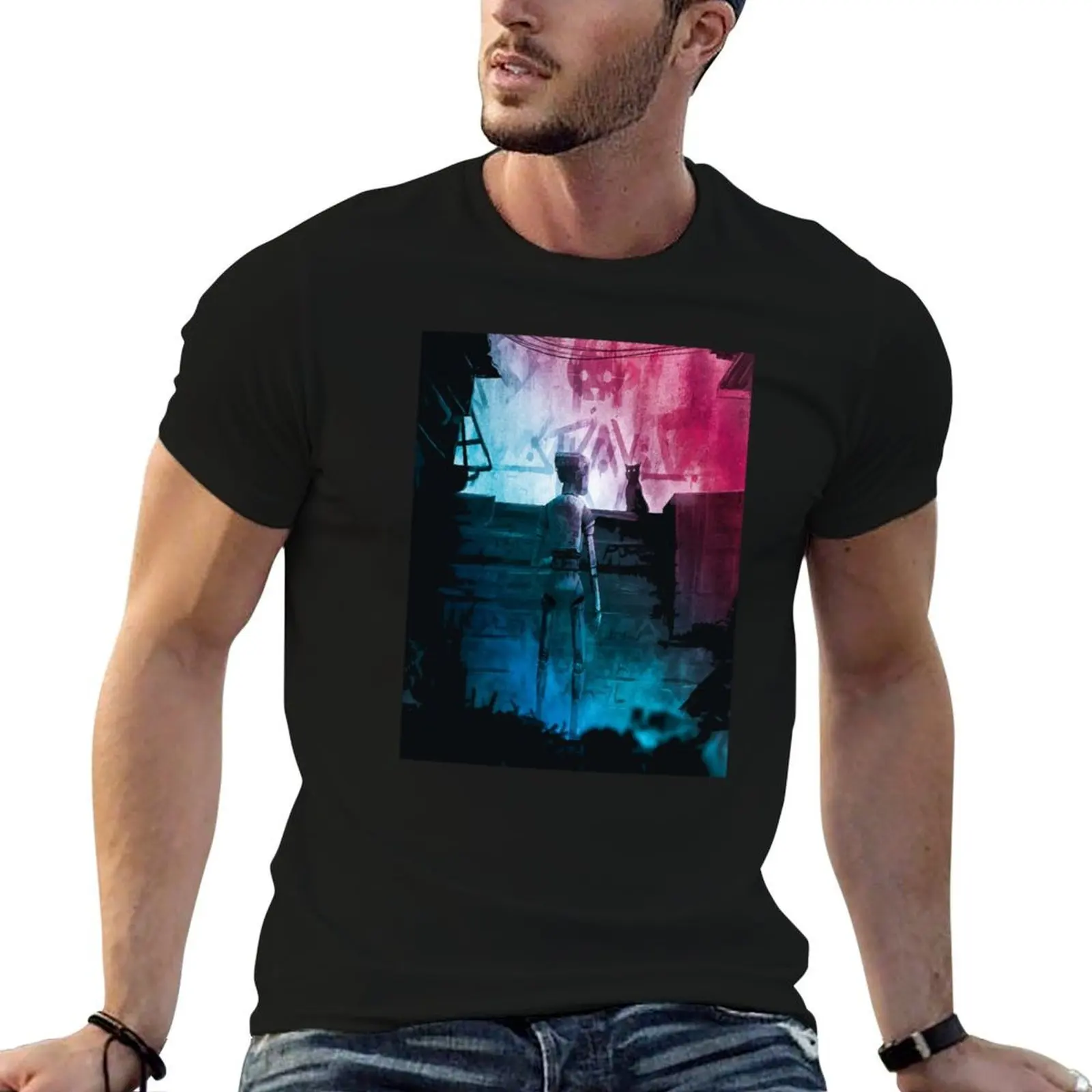 Game Stray T-Shirt t shirts for man graphic vintage anime t shirts for man T-Shirt