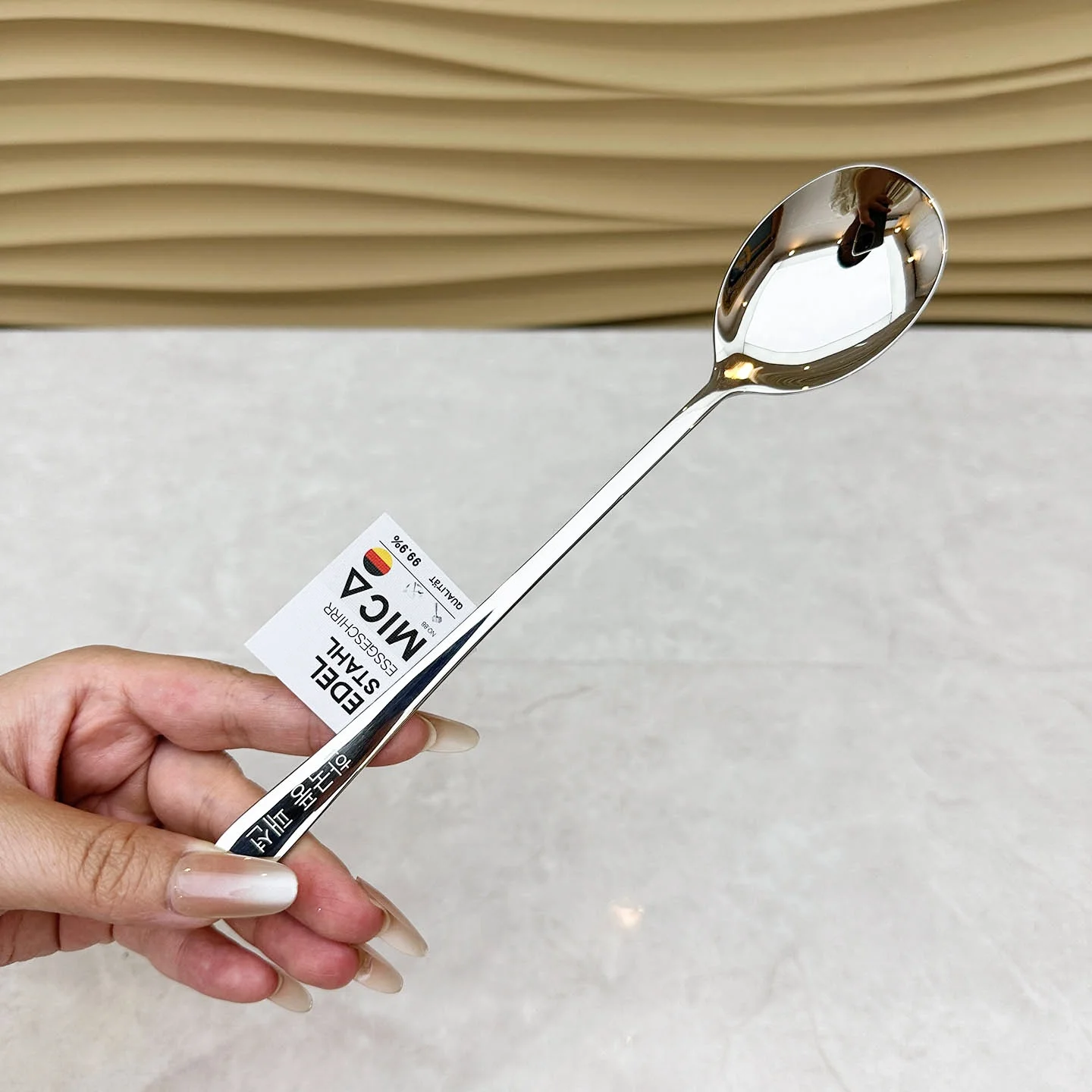 Thickened 304 Stainless Steel Long Handle Soup Spoon Adult Student Dining Spoon Korean Style Rice Stirring Spoon Set of 2 - view 2