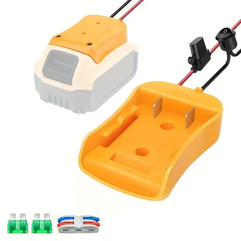 1/2 Packs Power Wheel Adapter for Dewalt 20V Battery Adapter Power Wheel Battery Converter Kit with Fuses & Wire Terminals
