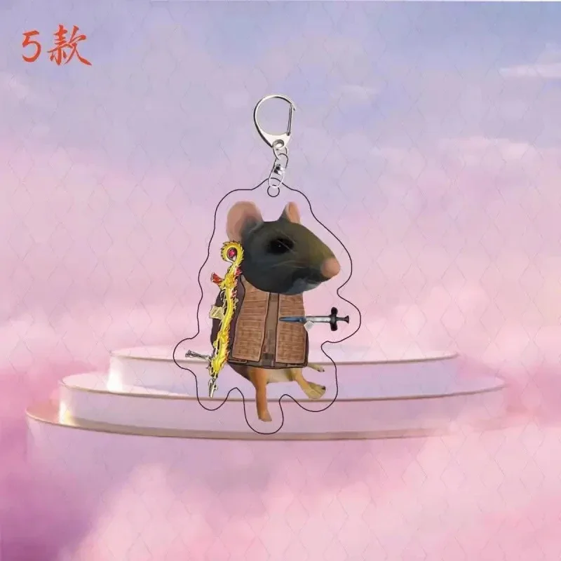 Fun Military Uniform Dog Acrylic Keychain Game Subway SurvivalCartoon Animal Backpack Decorative Pendant Gift for Friends